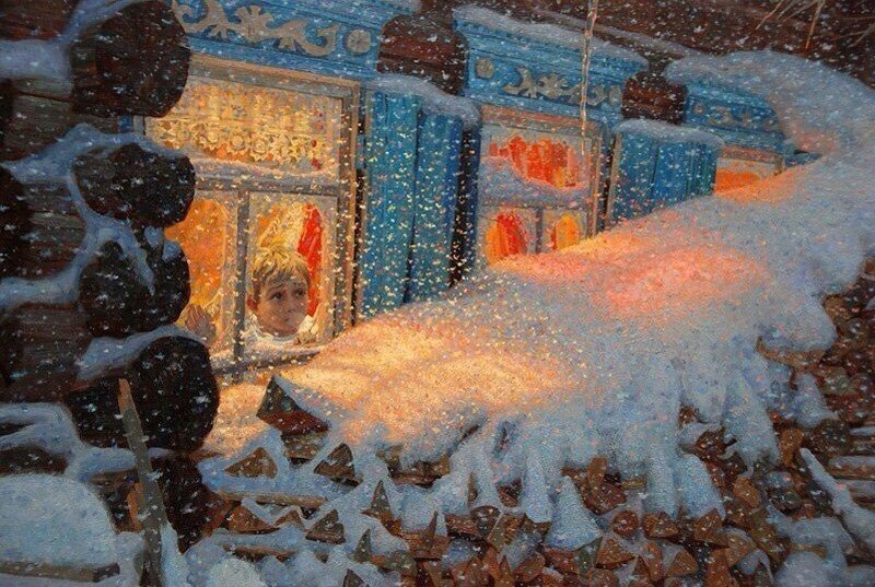 Фрагмент картины Татьяны Юшмановой «Зимняя сказка», 2007г.