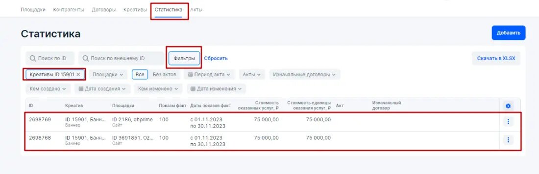 Проверить отчеты в статистику в 2024