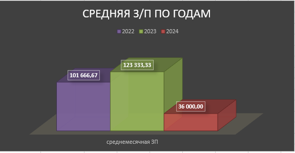 График зарплаты по годам, удобно следить как с годами з/п растет