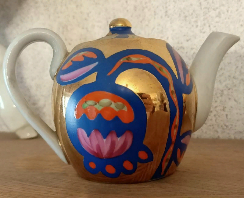 Чайник «Синий цветок», Дулево, 1972 год