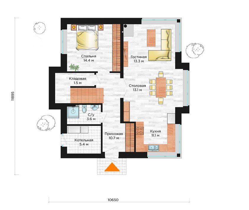 Планировка 1-го этажа