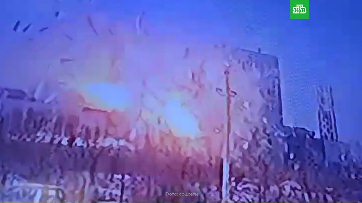    Момент взрыва на заводе в Шахтах