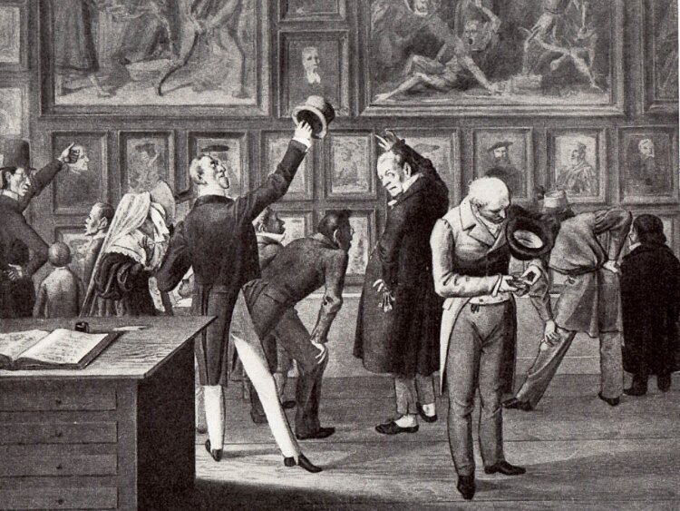 Рисунок выставки в Доме "У комара" работы Иеронима Гесса, 1837 год