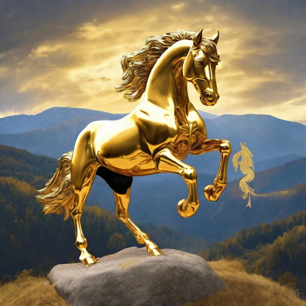 Золотой конь на горе Кобыла на Утрише