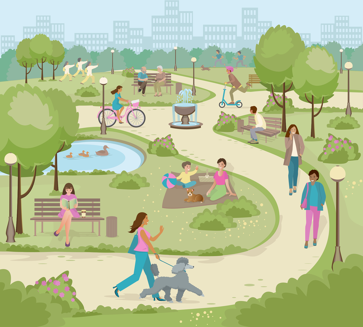 Прогулки по парку , тоже физкультура)