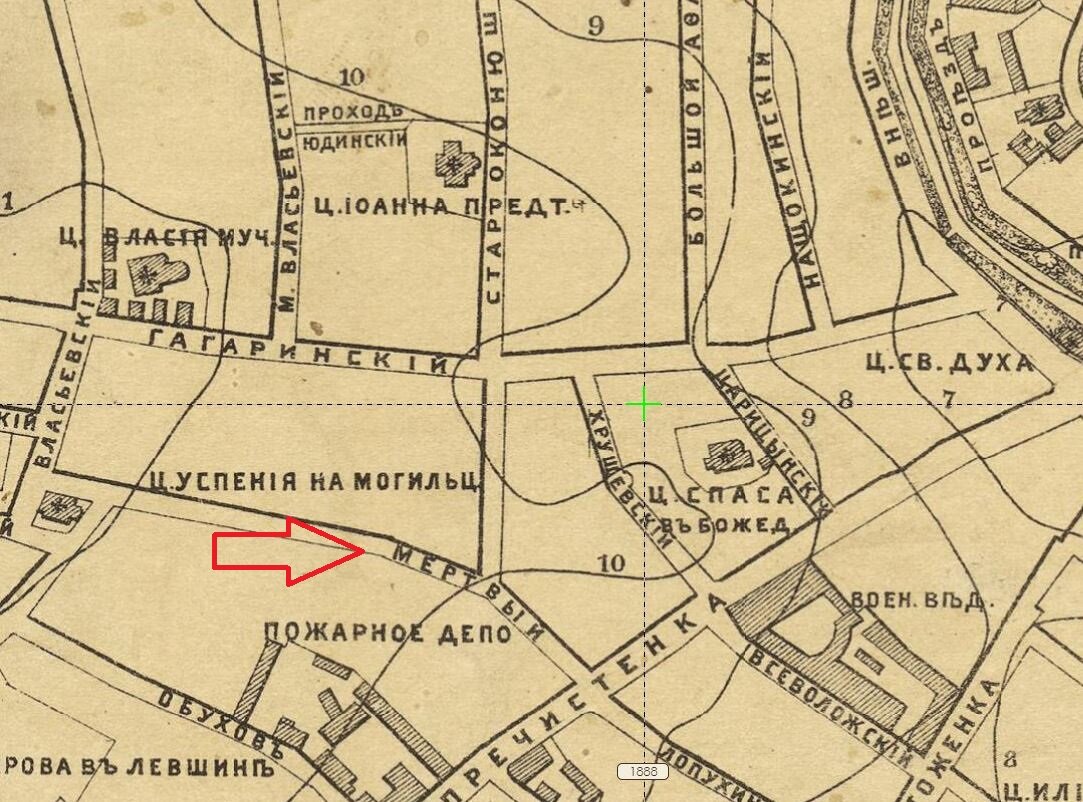 Нивеллирный план Москвы от 1888 года
