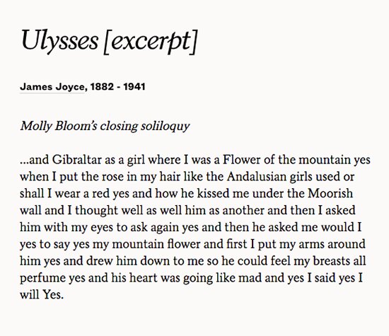 Завершение монолога Молли Блум