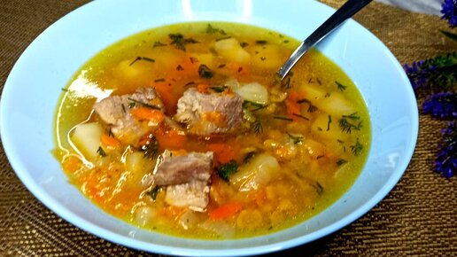 Гороховый суп с говядиной в мультиварке - рецепт автора Елена Пронько 🏃‍♂️