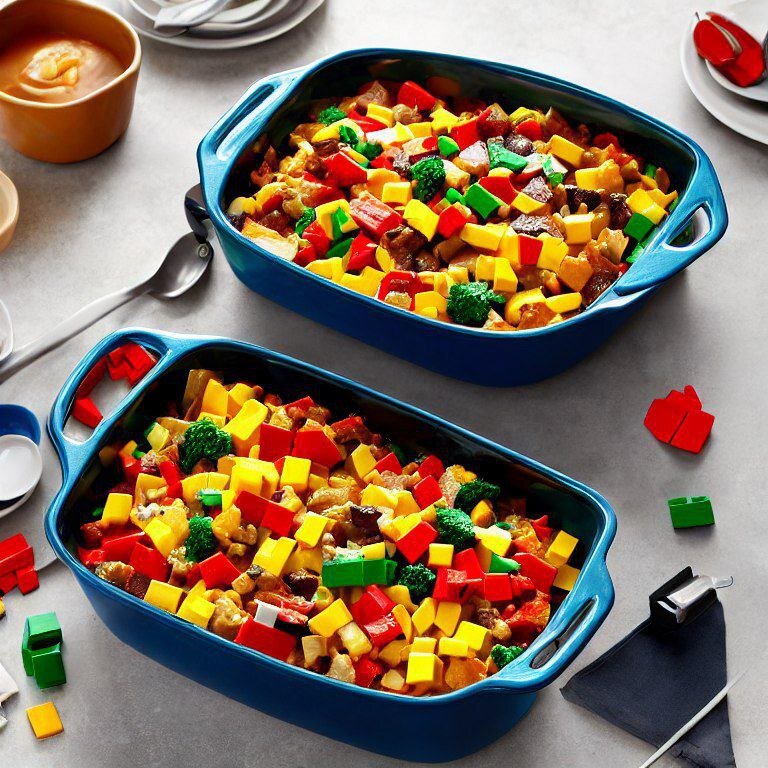 Запеканка из конструктора. 😊 Фото сгенерировано нейросетью