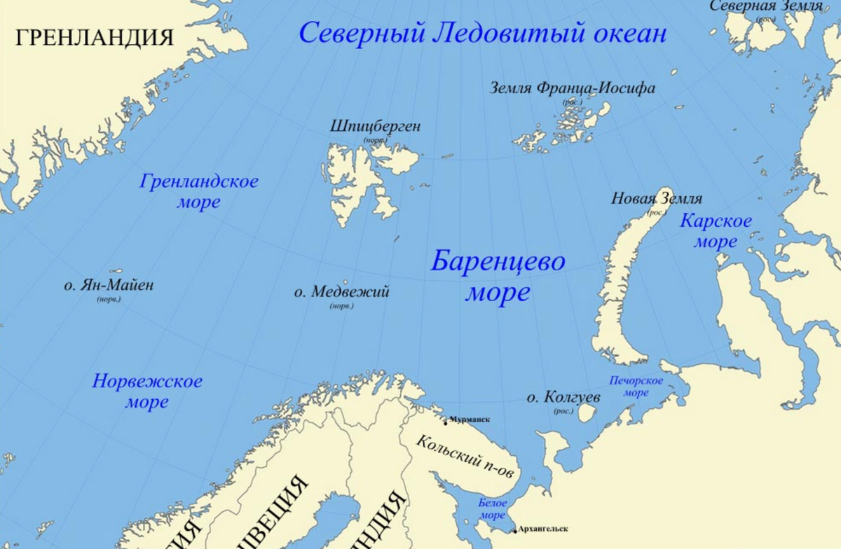 Баренцево море на карте Северного Ледовитого океана. Баренцево море на карте. Расположение Баренцева моря на карте. Баренцево и норвежское море на карте.