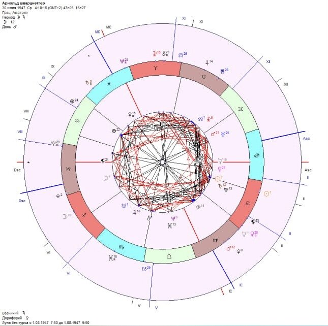 Натальная карта Арнольда Шварцнегера 