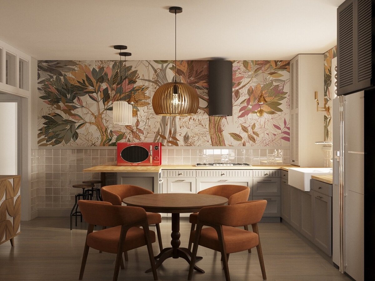 Обои Wall Street из коллекции Botanica23.  Ремонт по проекту дизайнера vrotxompot