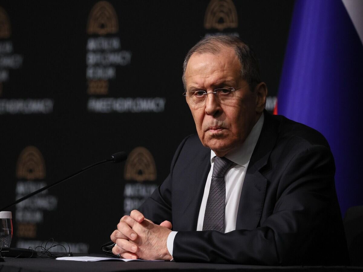    Министр иностранных дел РФ Сергей Лавров на пресс-конференции по итогам встречи с главой МИД Украины Дмитрием Кулебой© Пресс-служба МИД РФ