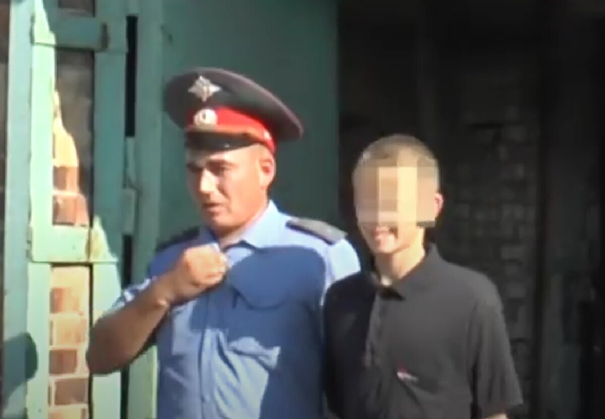 Убийца Азамата во время задержания