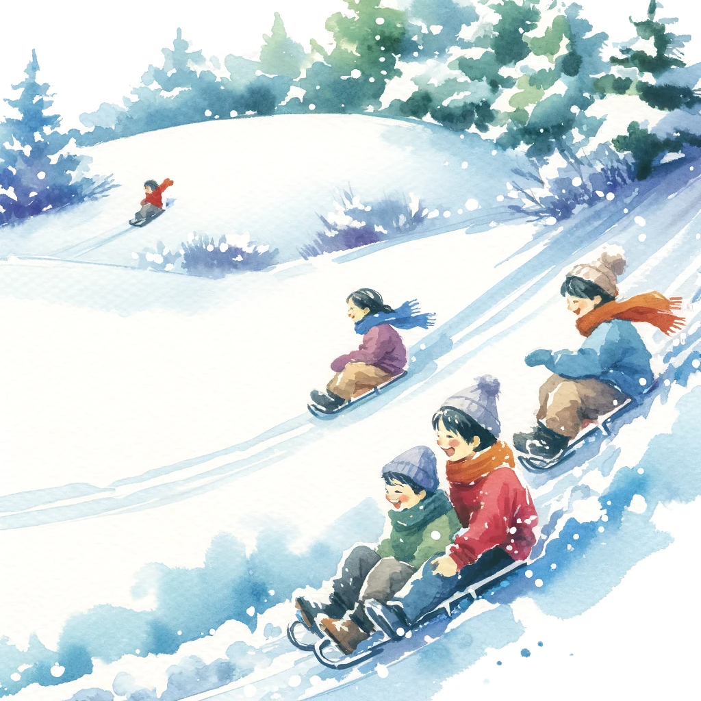 Катание с горки - хоть и не вид спорта, но так же отличный вариант зимней активности