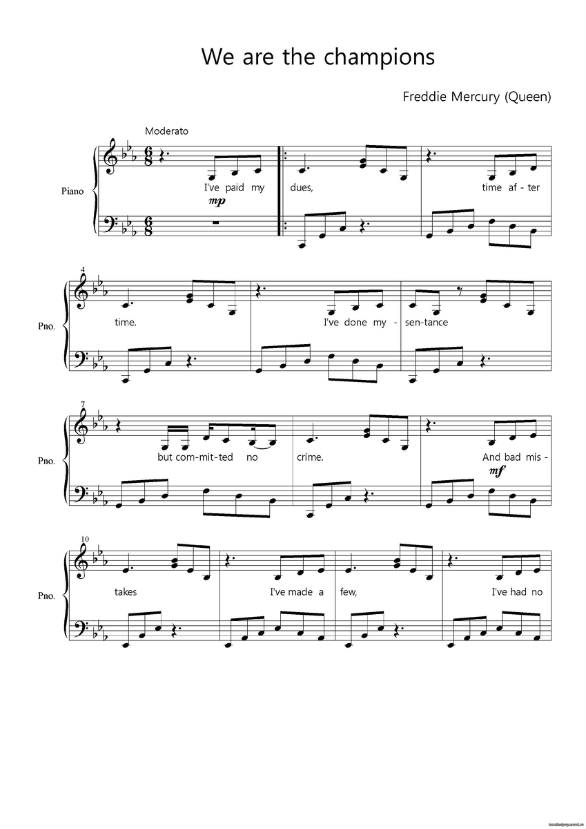 Will are the champions. We are the Champions Queen Ноты. We are the Champions Queen Ноты для фортепиано. Квин we are the Champions Ноты для фортепиано. We a the Champions Queen Ноты для фортепиано.