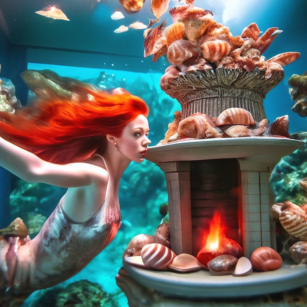 Морской интерьер с биокамином