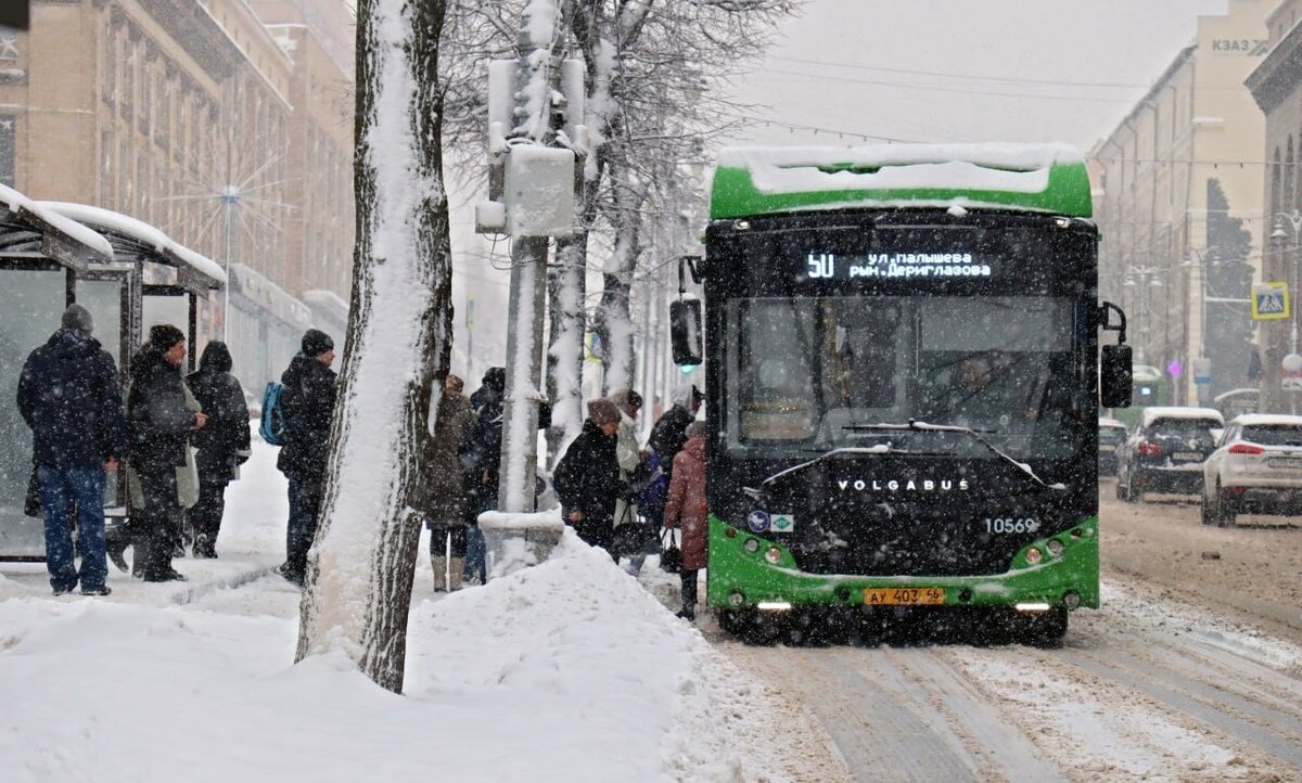    Курский общественный транспорт отстаёт от расписания из-за снегопада