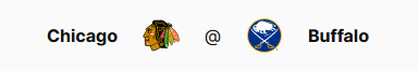 Чикаго Блэкхокс против Баффало Сейбрз