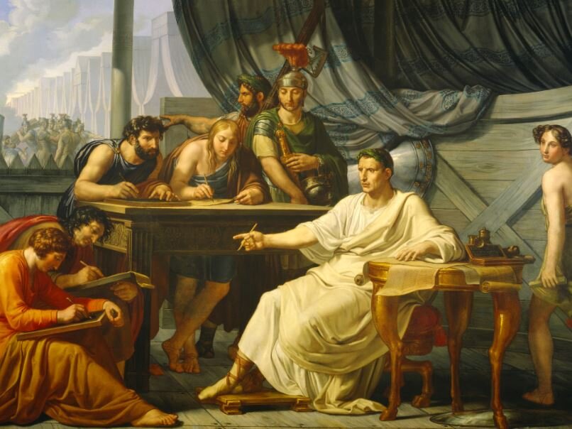 Цезарь диктует свои изречения (художник Пеладжио Паладжи)