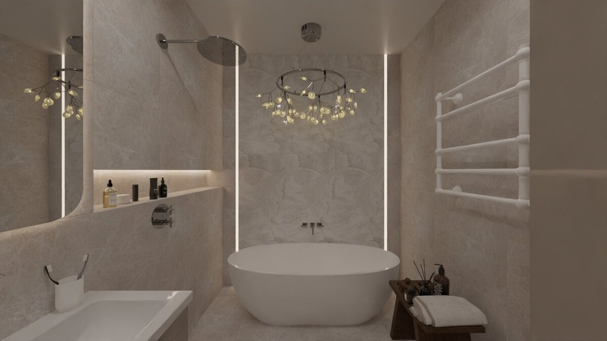 сочетание плитки в ванной. отделка маленькой ванной.