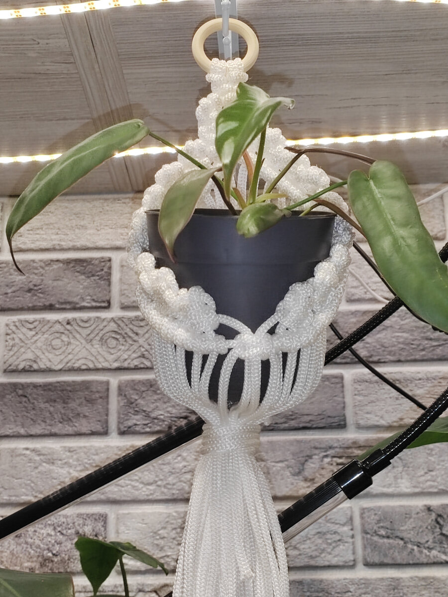 Первые работы в технике макраме