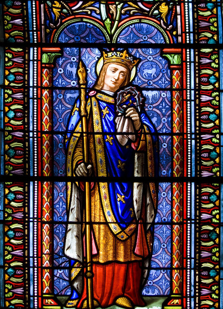 Король св. Людовик Святой Король Франции. Людовик IX Святой Король Франции. Витраж "Святой Цецилии". Король Людовик Святой витраж.