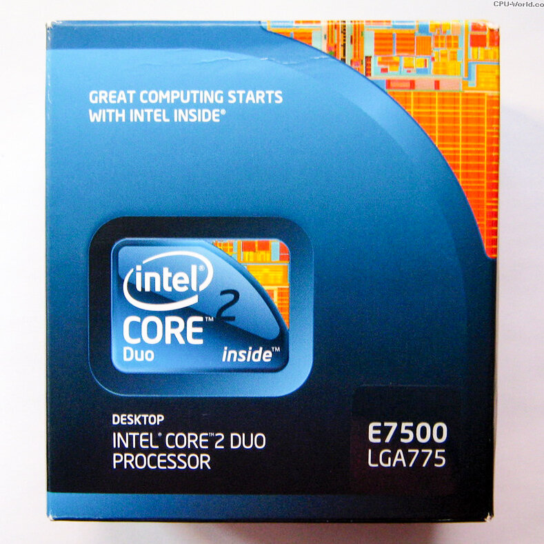 BOX-версия процессора Intel Core 2 Duo E7500. 