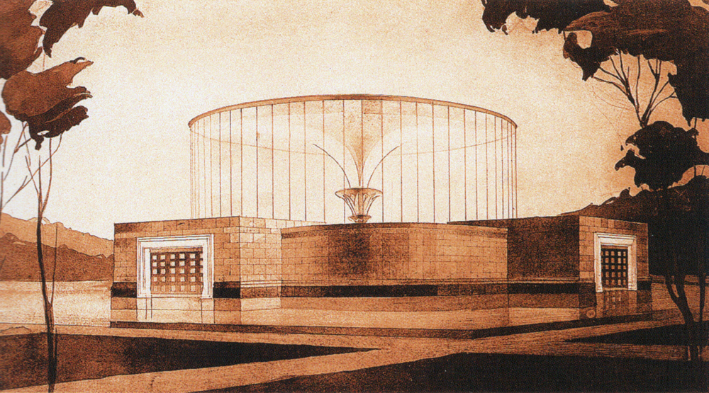 Я.Г. Лихтенберг, Ю.А. Ревковский. Проект станции. Наземный павильон. 1936 год