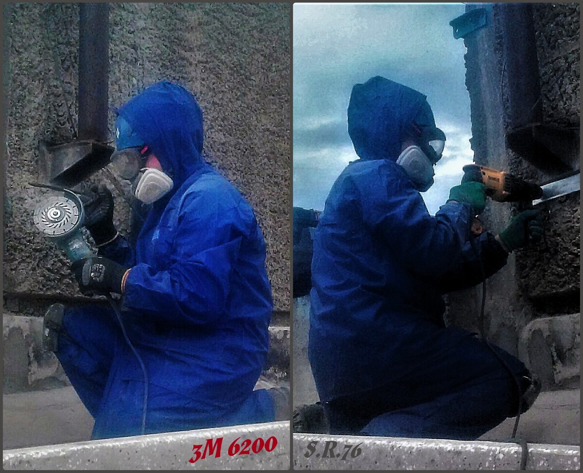 Трудовые будни в полумаске 3М 6200 (монтаж планки с капельником).