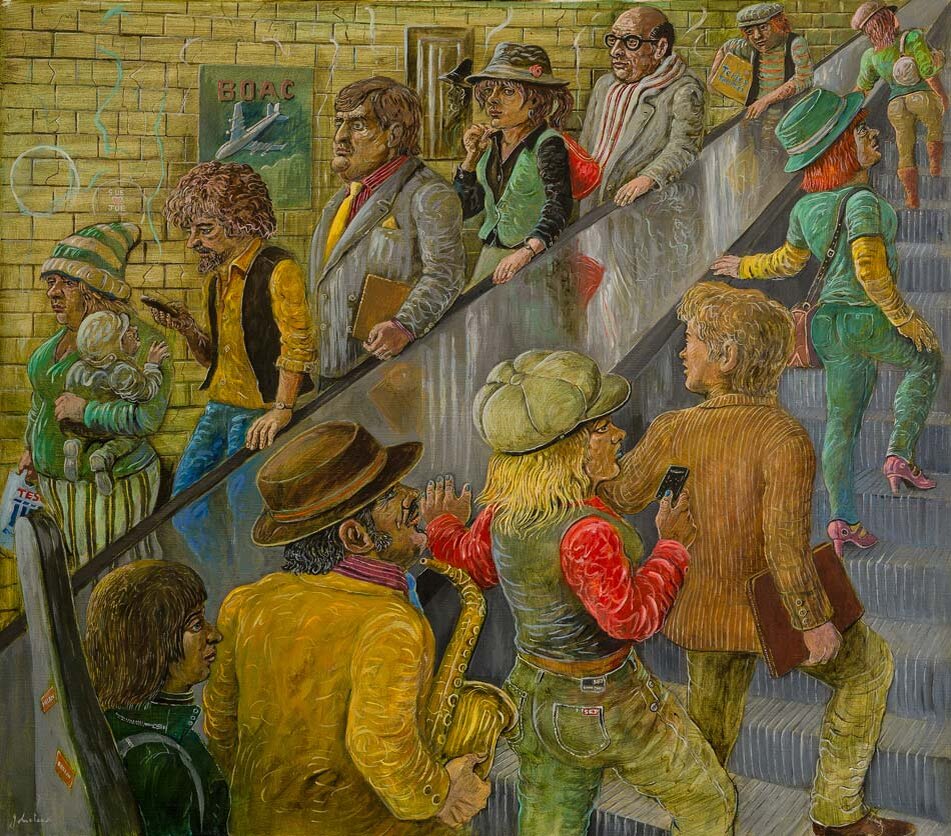 © Джон Джонстон (John Johnstone). На эскалаторе.