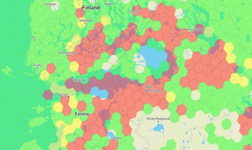   Иллюстрация: gpsjam.org, скриншот