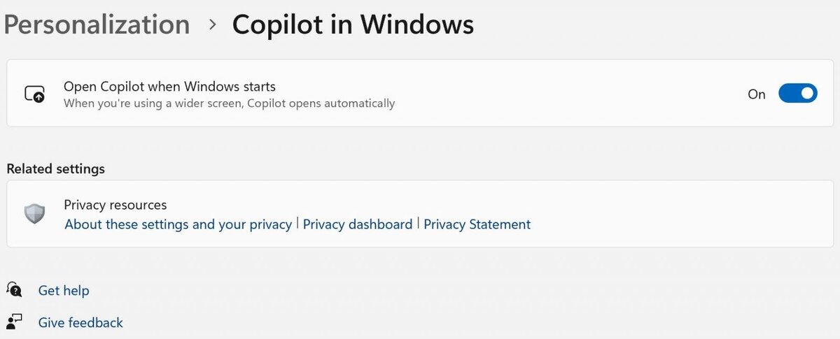Windows Copilot при входе в систему (Microsoft)
