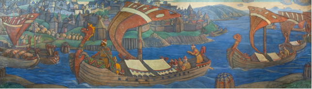 Н.К. Рерих «Садко» Декоративное панно 1910  Темпера, холст 203х700 см Государственный Русский музей