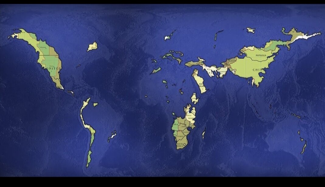 Примерно так могла выглядеть карта нашей планеты в будущем