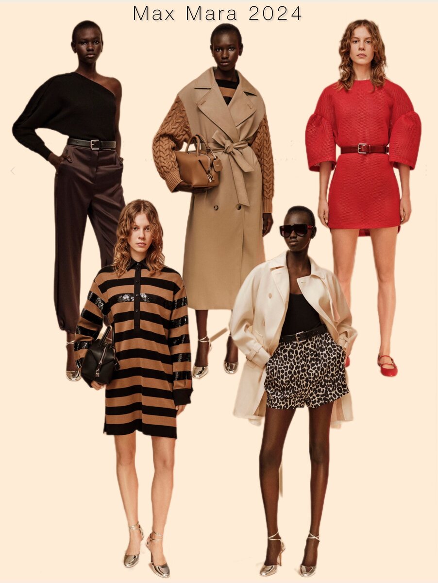 фото Vogue Ranway, коллекция Max Mara Pre-Fall 2024, коллаж составлен автором