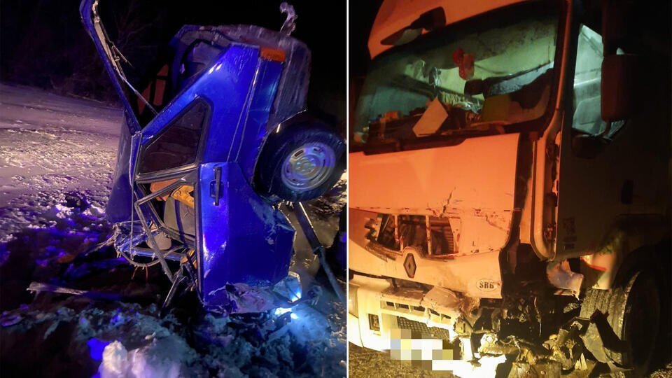 Столкнувшиеся автомобили после ДТП. Кажется, выжить в "девятке" было невозможно, но...