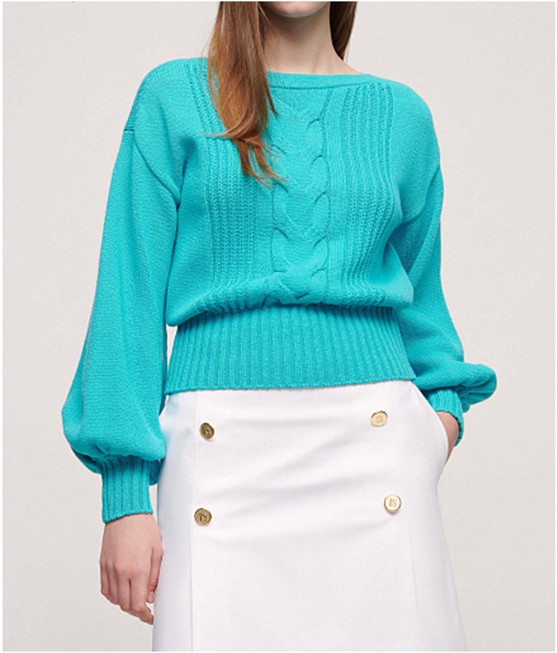 Джемпер бирюзовый Луиза Спаньоли - передняя часть.