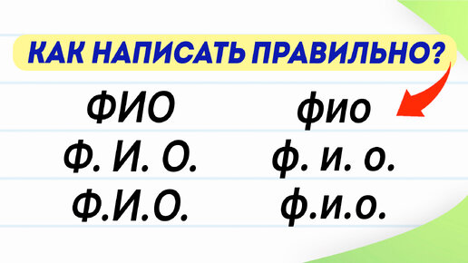 Как правильно написать сокращение Ф. И. О.? Варианты, о которых знают не все! | Русский язык