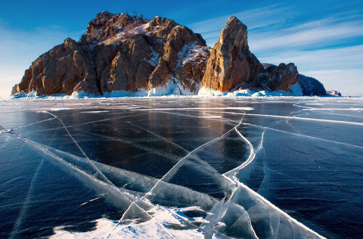 Мыс Хобой Байкал зимой 