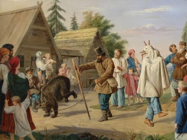 Франц Рисс. Скоморохи (фрагмент). 1857. Музей В.А Тропинина и московских художников его времени, Москва