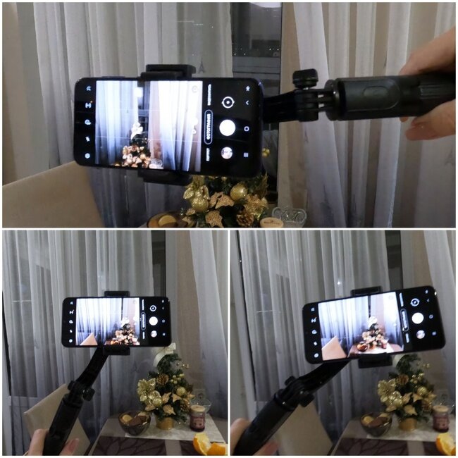 Вот так гироскоп будет выравнивать ваш телефон, как вы рукой ни крутите, а горизонт останется ровным. Но этот стабилизатор 2-ух-осный, и остальное выравнивание ему не под силу.