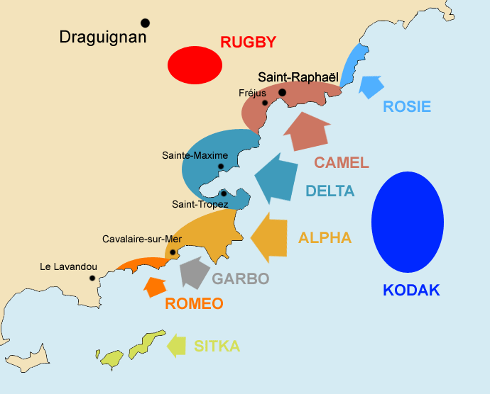 Карта участков высадки морского десанта