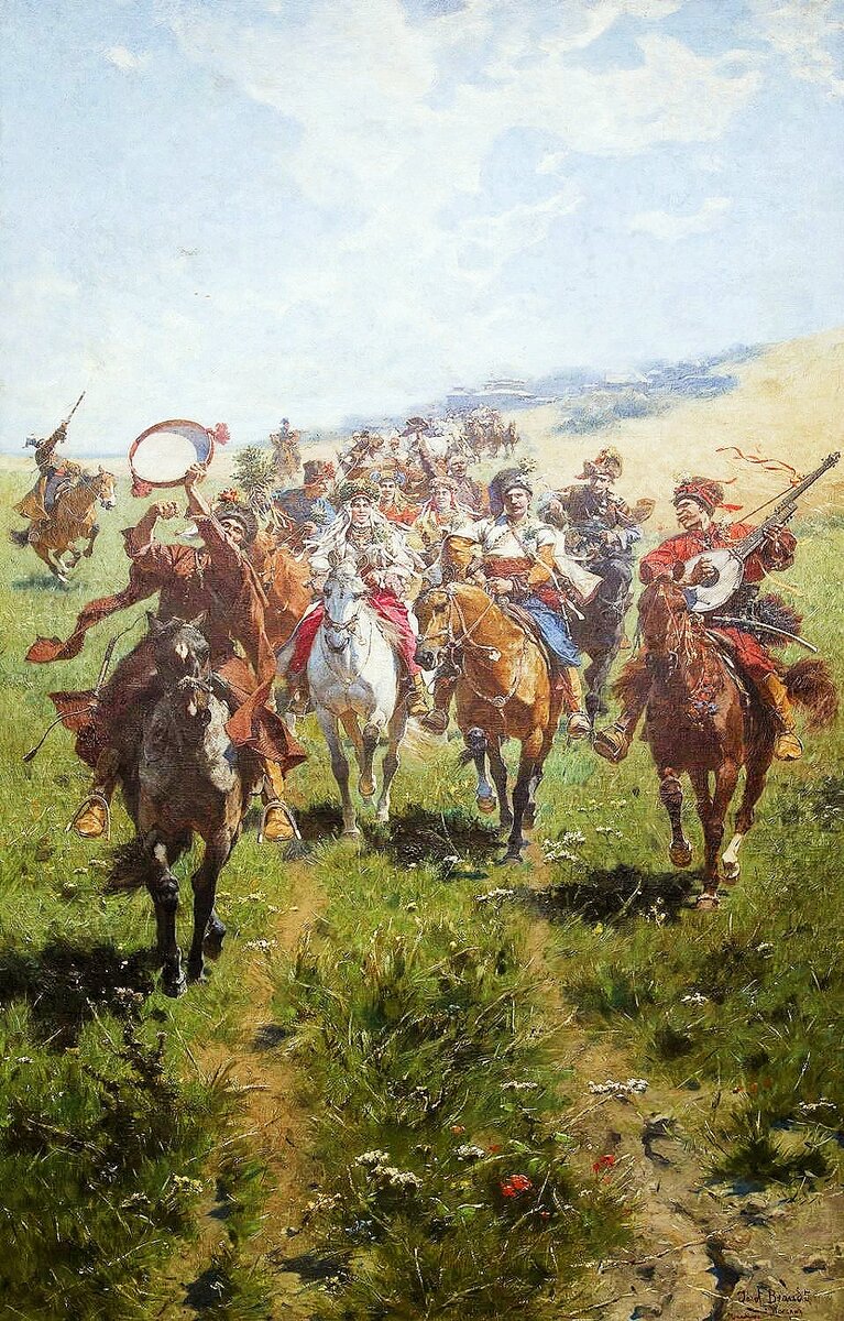 Казацкая свадьба. Художник Ю. Брандт, 1893 г.