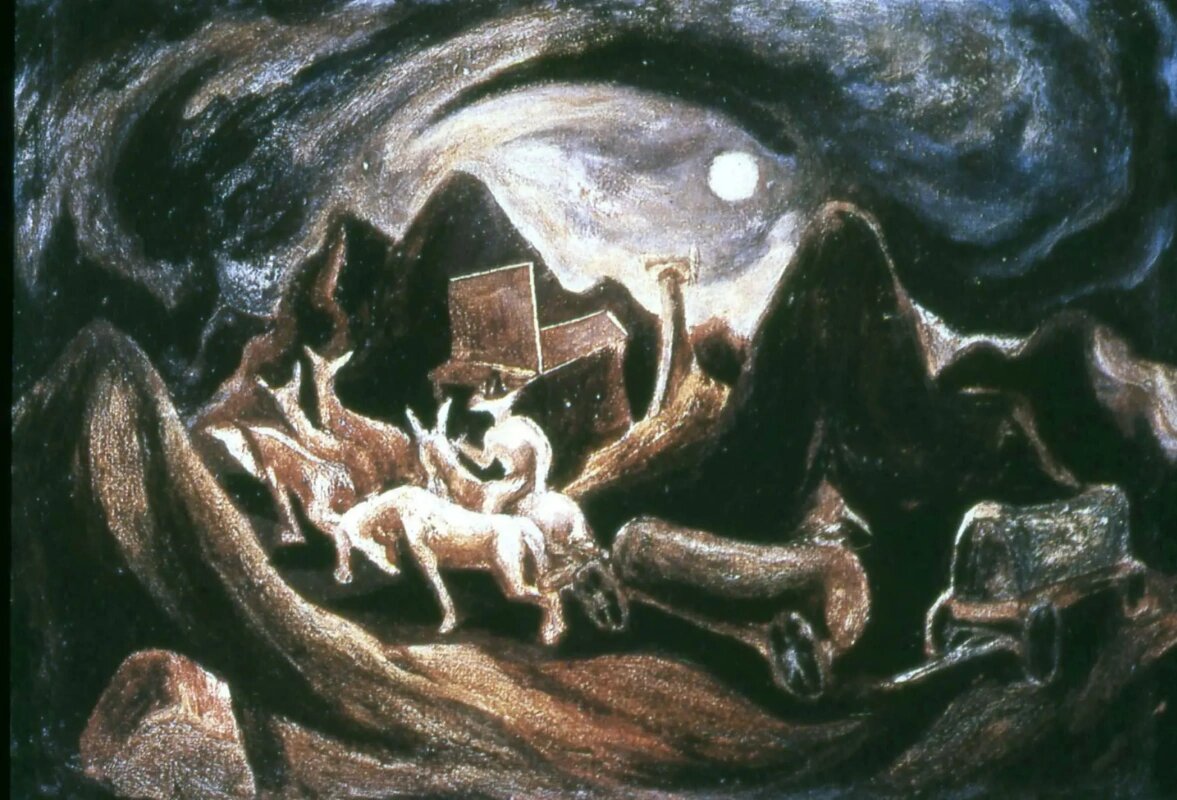 Джексон Поллок – «На Запад», 1935 год; 38,3 х 52,7 см.