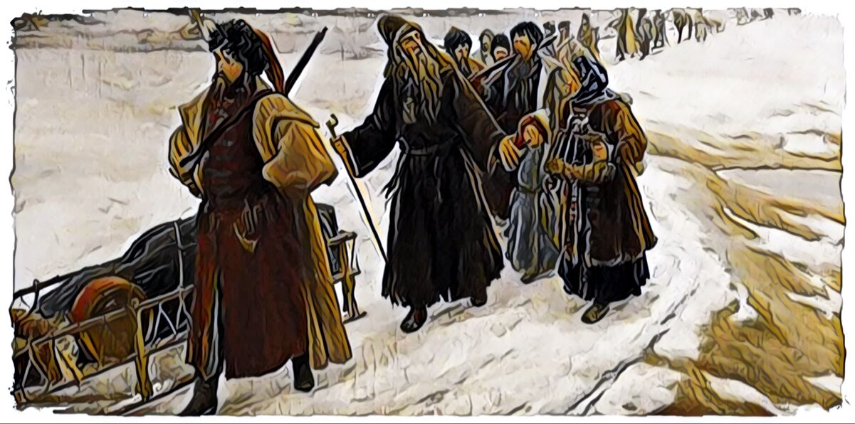 Жесткий колючий ветер обдувал лица странников