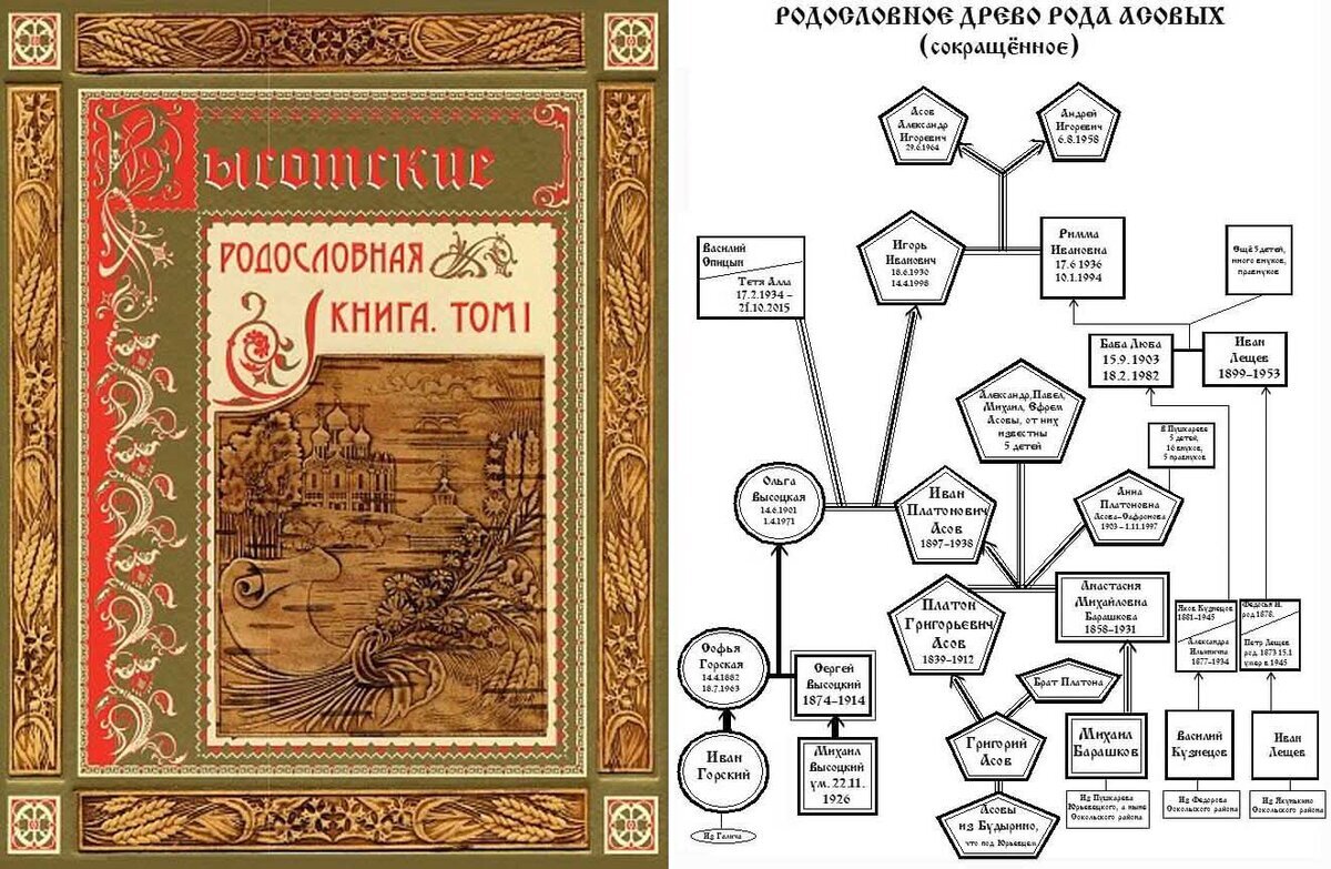 Родословное древо рода Асовых-Высотских. Жми, чтобы увеличить.