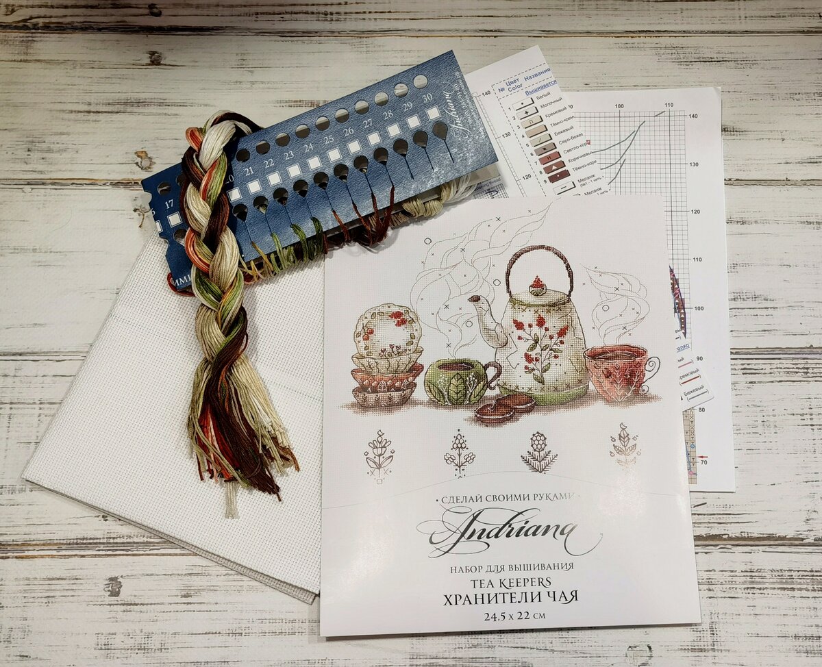 Состав набора для вышивки крестиком "Хранители чая" от Andriana