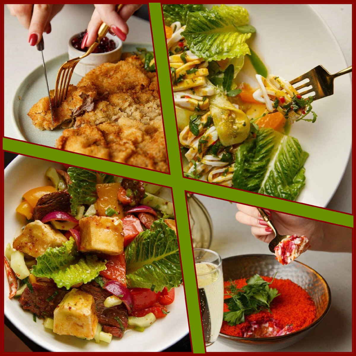 Коллаж автора. Бывает и другая еда, когда заработал и поел то, что нравится. 