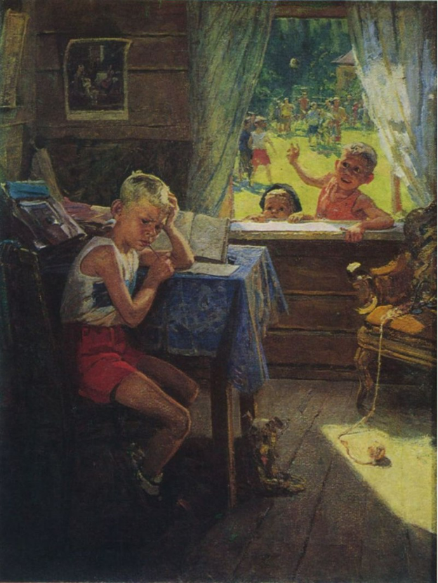  «Переэкзаменовка» — картина художника Федора Решетникова. Горловский художественный музей

